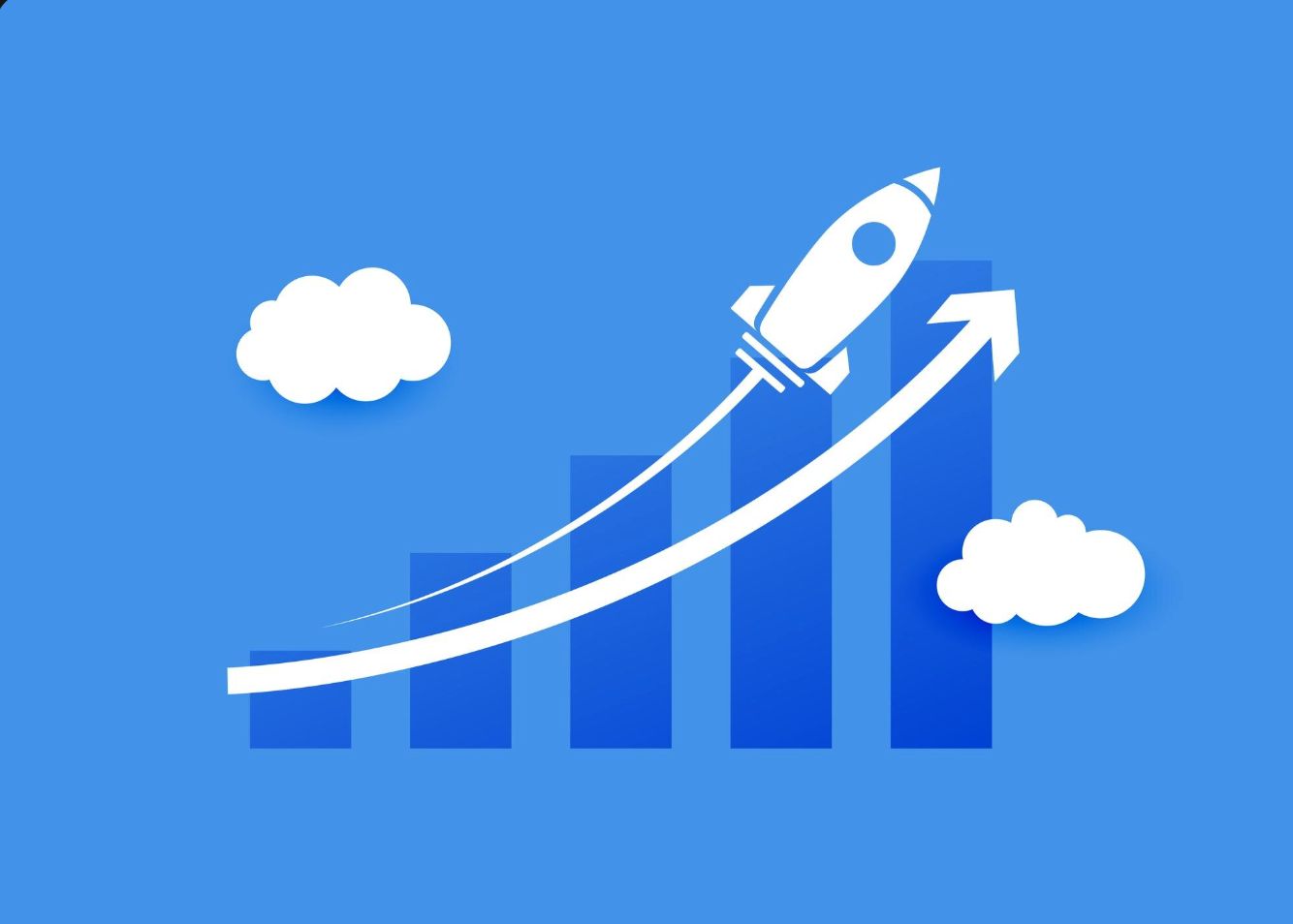 Rocket and growth chart illustration